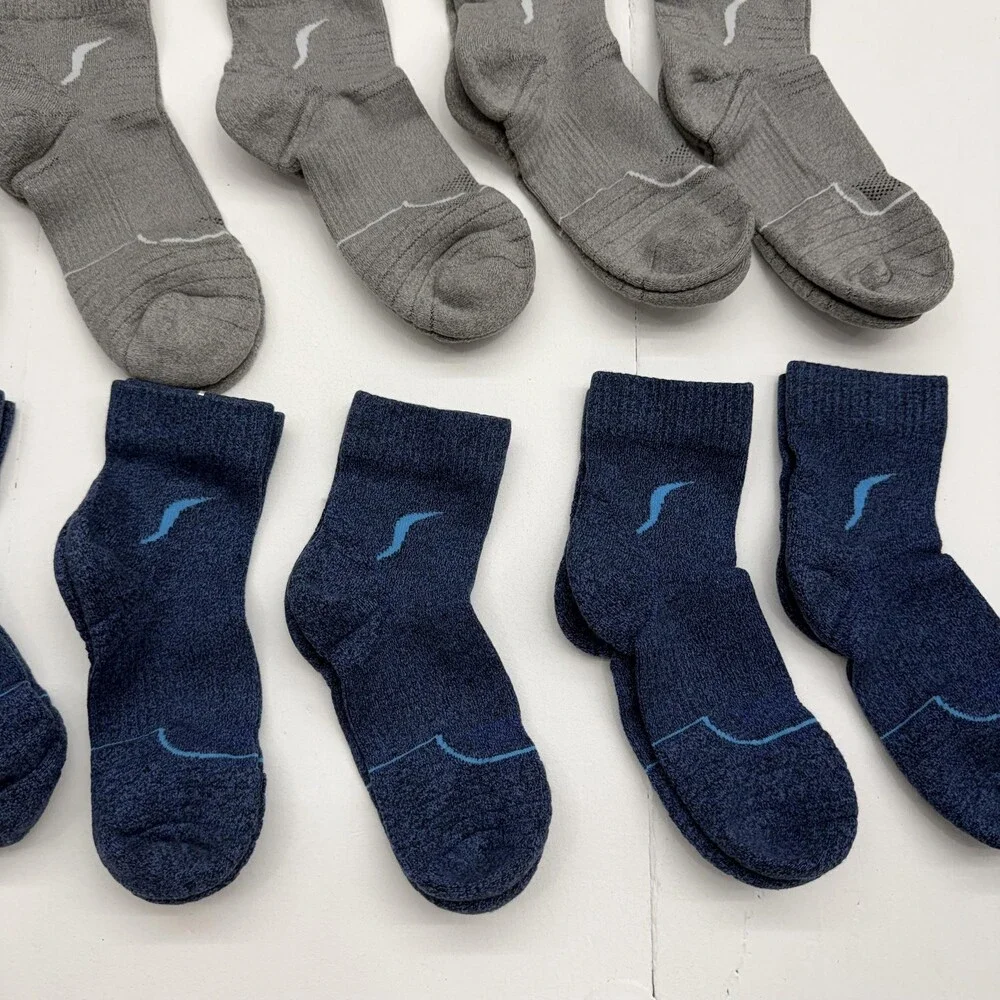 Jzy Qzn Socks Mens One Size Gray Navy Athletic Crew 24 pack Lot Everyday